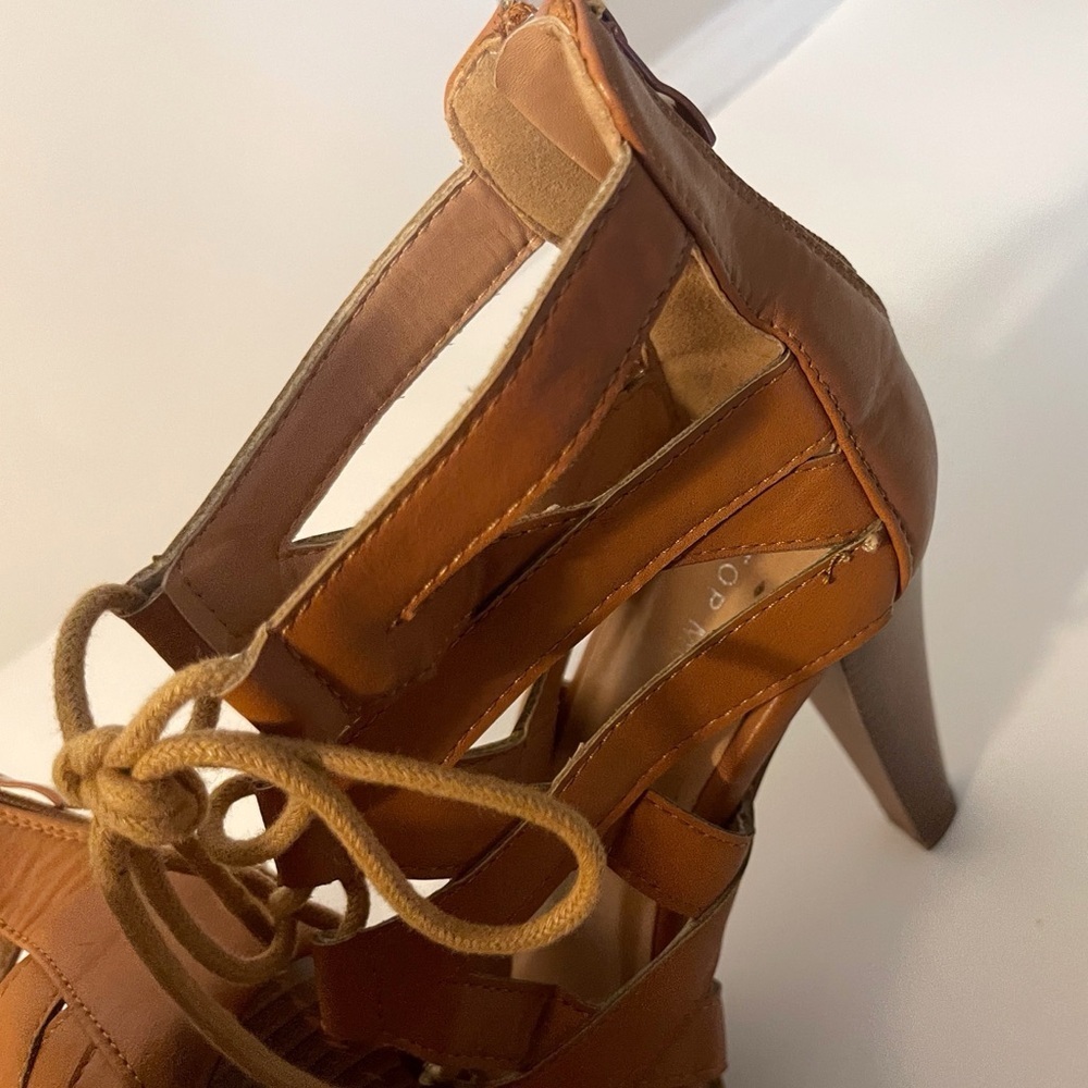 TOP Moda Tan Strappy Heels - Picture 7 of 14